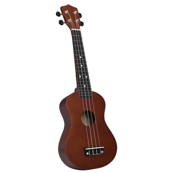 Ukulele med väska för barn sopran mörkt trä 23"