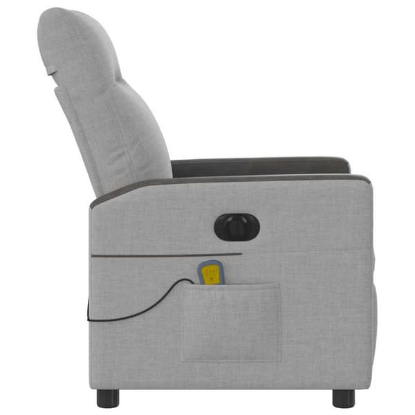 Elektrisk massagefåtölj molngrå tyg