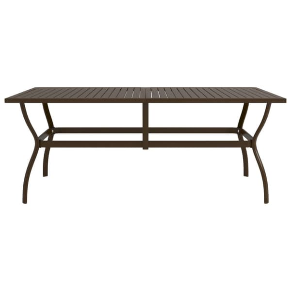 Trädgårdsbord brun 190x80x72 cm stål