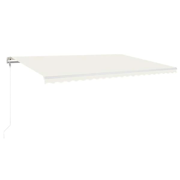 Automatisk markis med vindsensor & LED 500x300 cm gräddvit