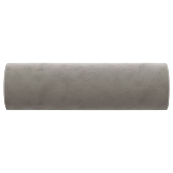 Prydnadskuddar 2 st ljusgrå Ø15x50 cm sammet