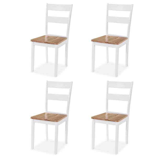 Matgrupp 5 delar MDF och gummiträ vit