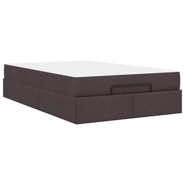 Sängram med madrass 2 pcs Tan tyg