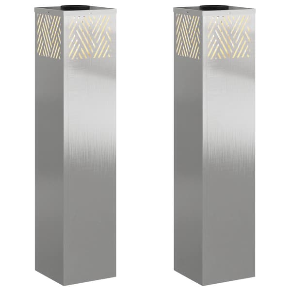 Solar LED Stig Ljus 2 pcs Silver Rostfritt stål