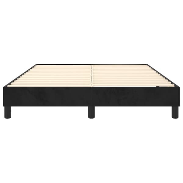 Boxspring-sängram svart 140x200 cm sammet