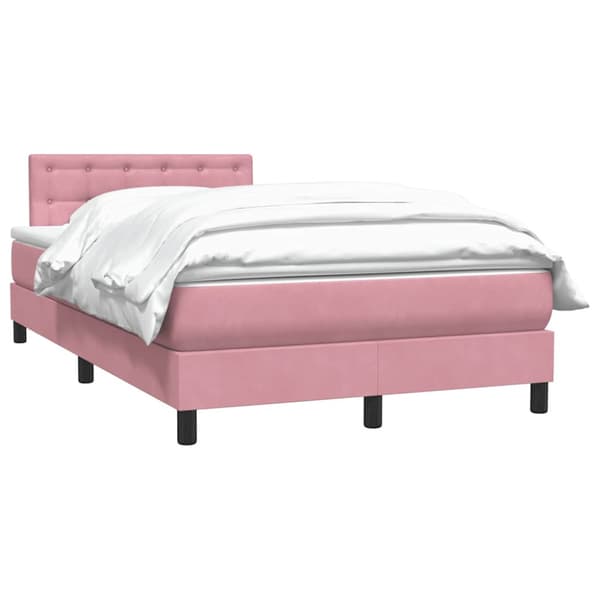 Ramsäng med madrass rosa 120x220 cm sammet