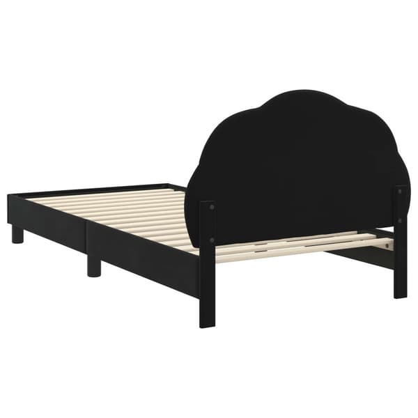 Barnsängram med sänggavel Svart 80 x 200 cm Sammet