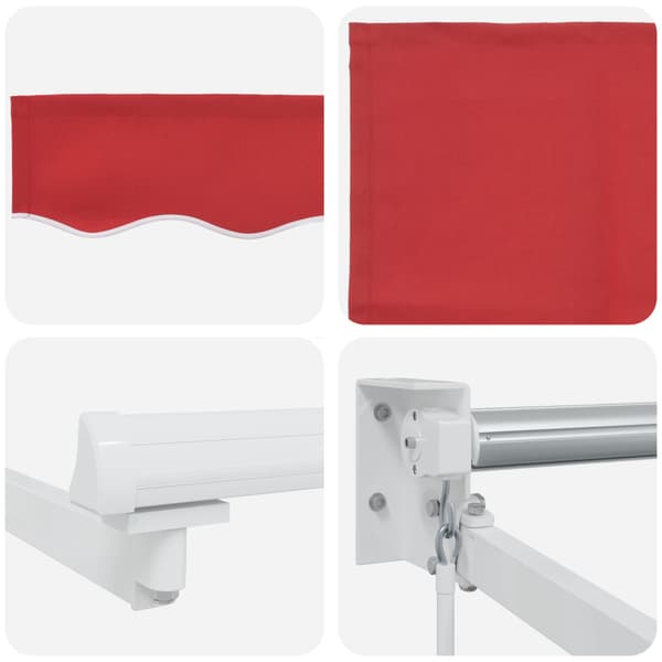 Utfällbar markis Röd 350 x 250 cm Polyester och aluminium