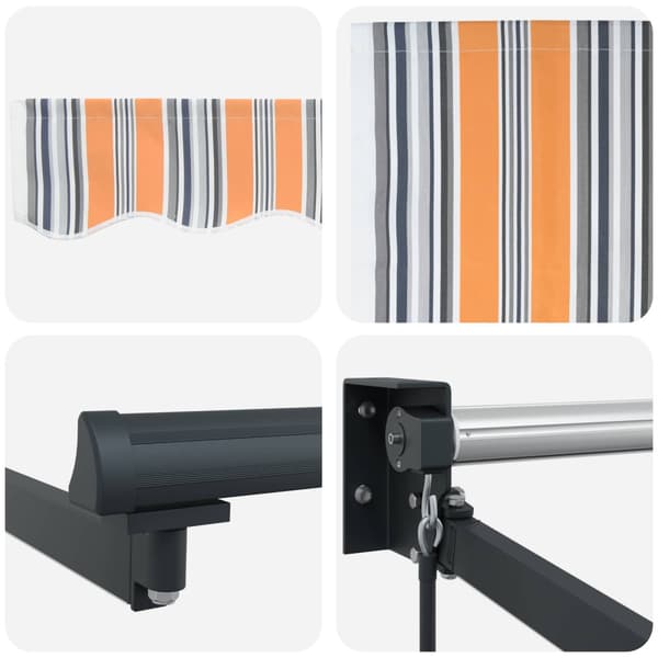 Manuell utdragbar markis med LED-lampor 5 x 3 m