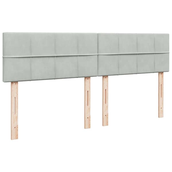 Ramsäng med madrass ljusgrå 200x200 cm sammet