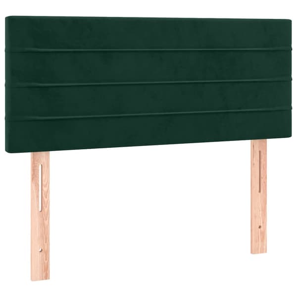 Ramsäng med madrass mörkgrön 90x190 cm sammet