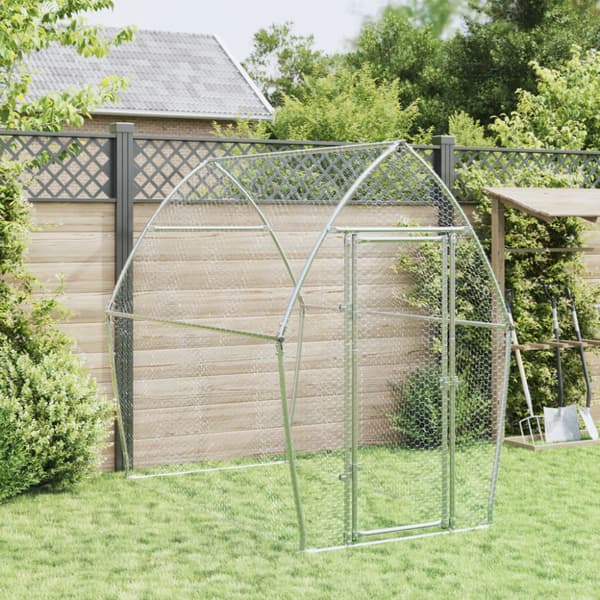 Hönsbur silver 200x105x182 cm galvaniserat stål