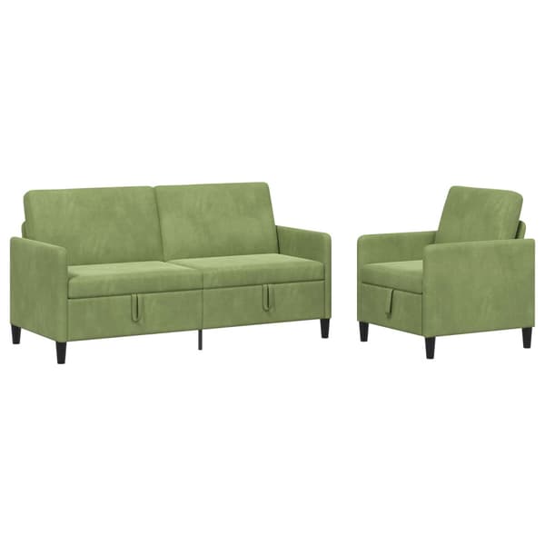 Soffgrupp med förvaring 2 st Ljusgrön Polyester