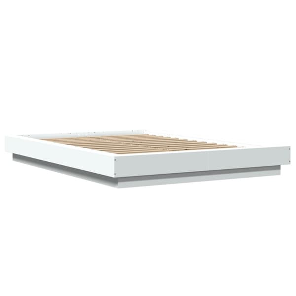 Sängram vit 120x200 cm konstruerat trä