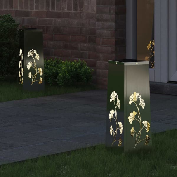 Solar LED Stig Ljus 2 pcs Silver Galvaniserat stål