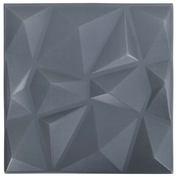 Väggpaneler 24 pcs Diamond Grå 50 x 50 cm XPS Skum