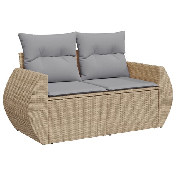 Trädgårdsoffset 8 pcs Beige konstrotting