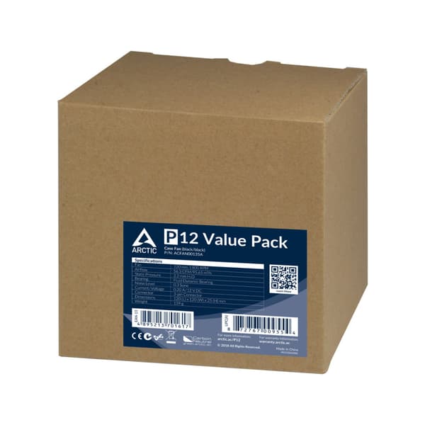 ARCTIC P12 Value Pack Datorväska Fan 12 cm Svart