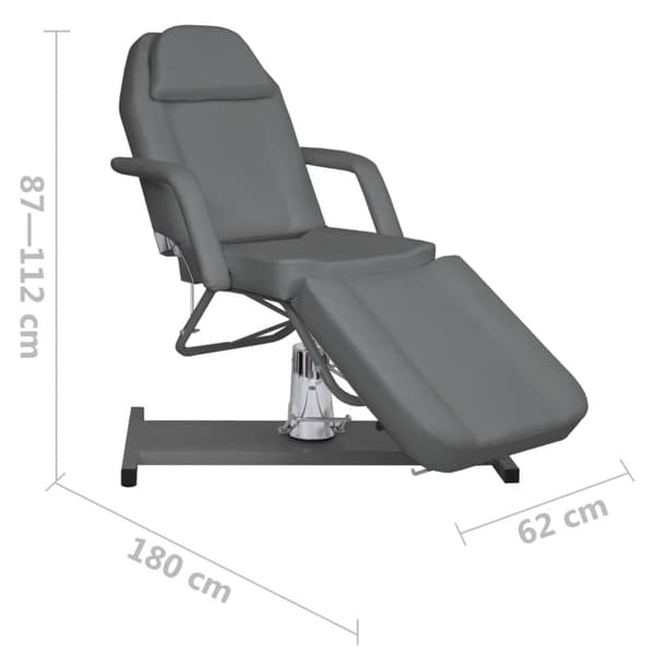 Behandlingsstol grå 180x62x(87-112) cm