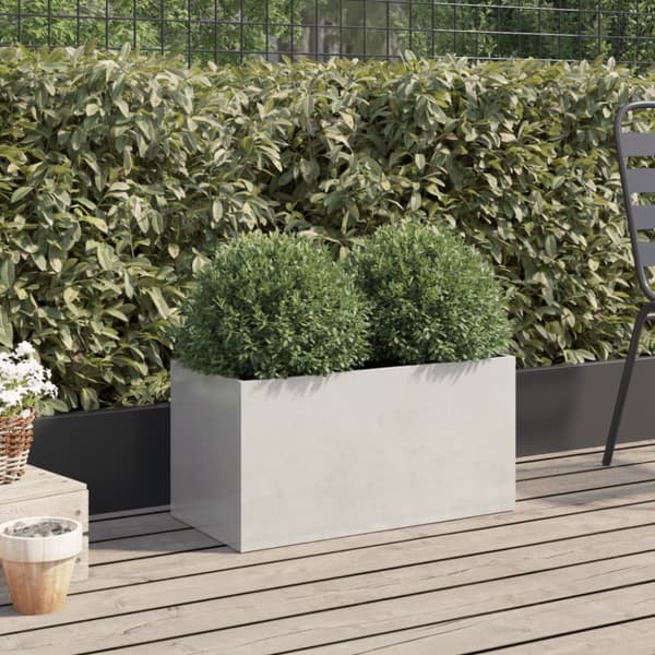 Odlingslåda silver 62x30x29 cm rostfritt stål