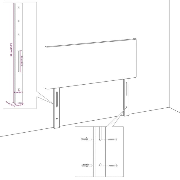 Huvudgavel Ljusgrå 80 cm Sammet