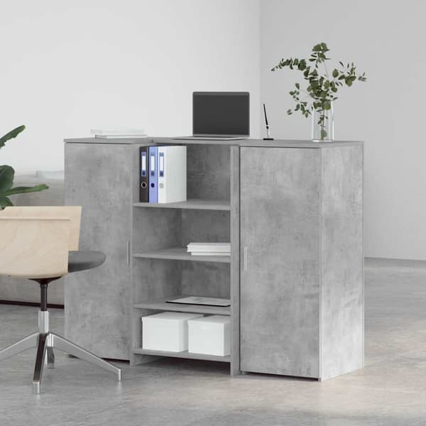 Receptionsdisk betonggrå 135x50x103,5 cm konstruerat trä