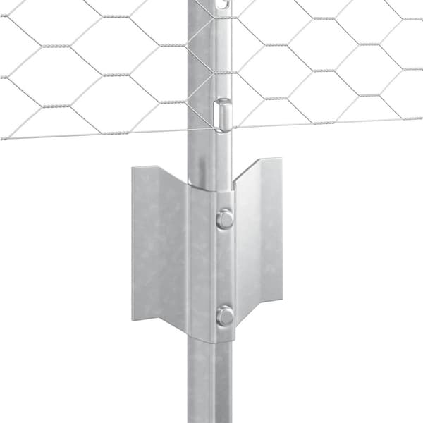Stängsel med stolpe Silver 0,8 x 25 m Stål