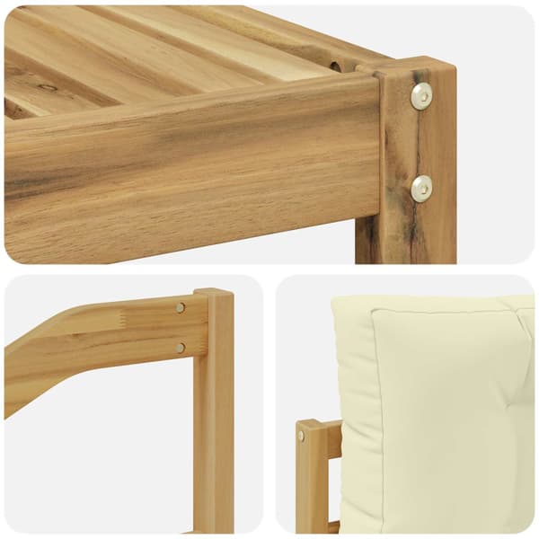 Utomhussoffset 5 pcs Vit och grädde 79 x 79 x 37 cm Polyester