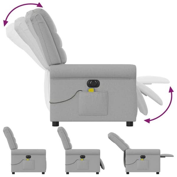 Elektrisk massagefåtölj molngrå tyg