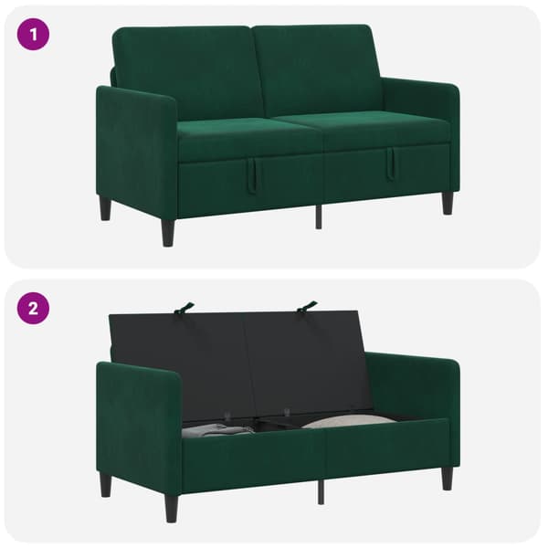 Soffa med förvaring Mörkgrön 152 x 78 x 87 cm Polyester