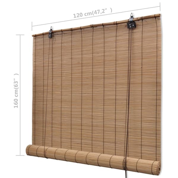Rullgardin i bambu 120 x 160 cm brun