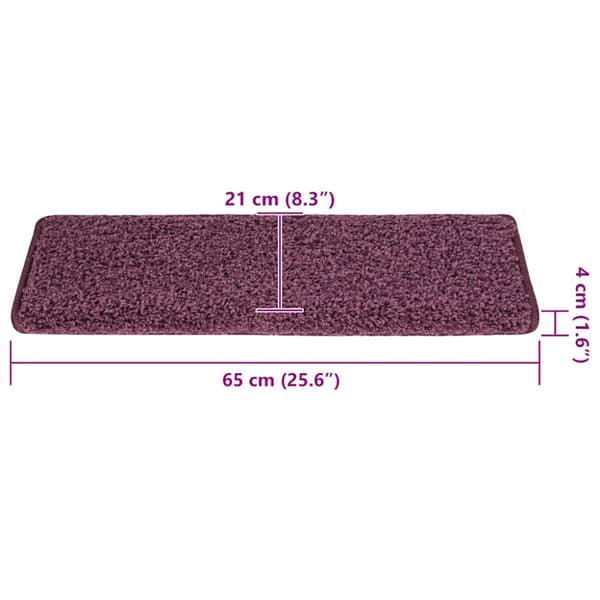 Trappmattor 30 st 65x21x4 cm mörklila rektangulär kant