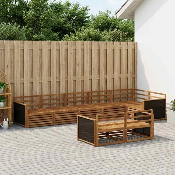 Utomhussoffset 8 pcs Naturlig