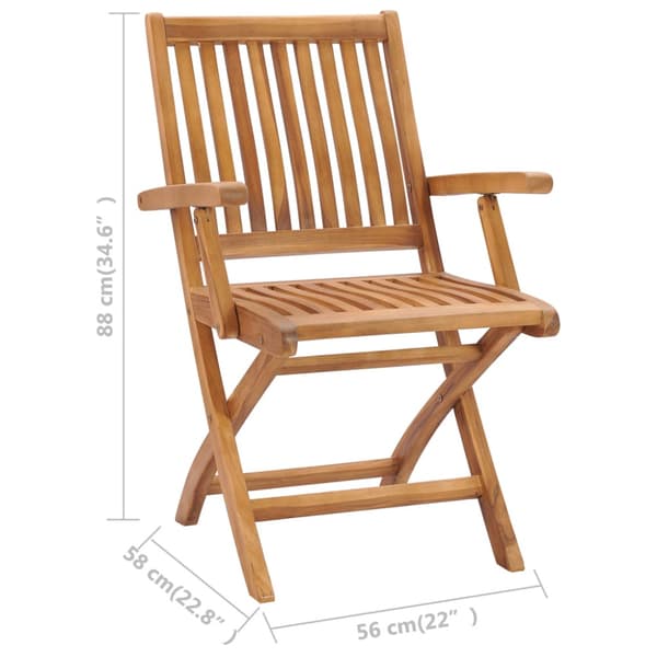 Hopfällbara trädgårdsstolar 2 st massiv teak