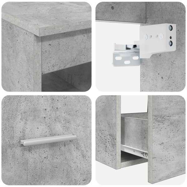Badrumsmöbelset 2 pcs Betonggrå Konstruerat trä