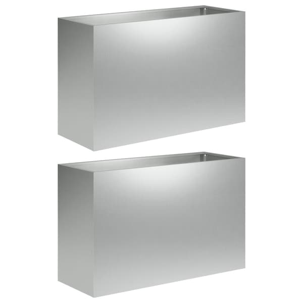 Trädgårdsplanterare 2 st Silver 80 x 30 x 40 cm