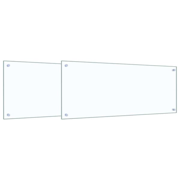 Köksskydd 2 pcs Transparent 100 x 40 cm härdat glas