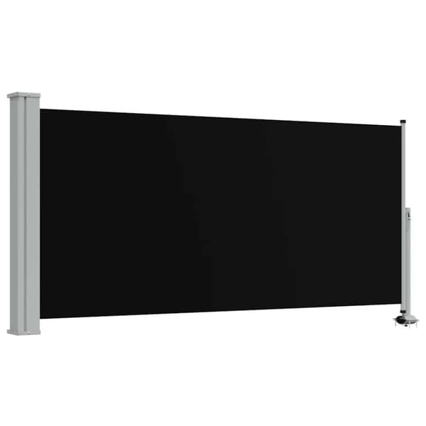 Infällbar sidomarkis 120 x 300 cm svart