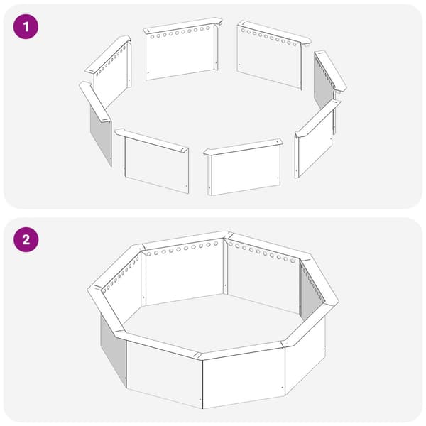 Eldstad ring Svart 90 x 90 x 25 cm Stål