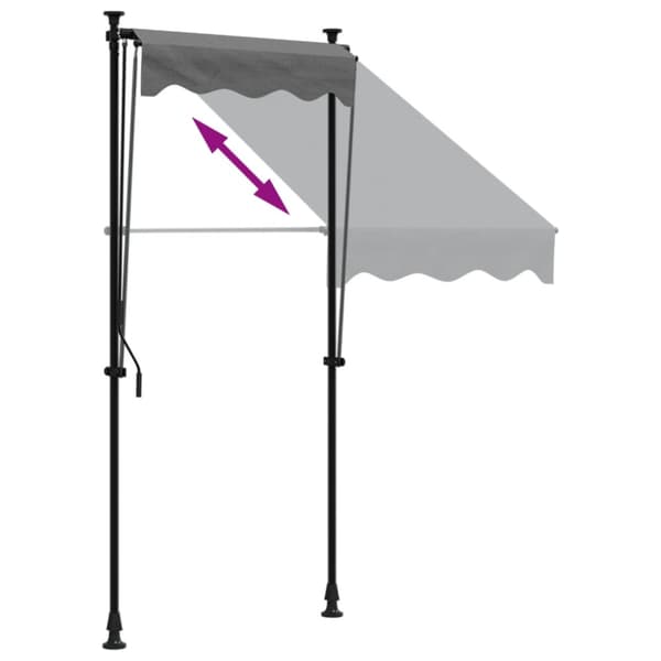 Infällbar markis antracit 100x150 cm tyg och stål
