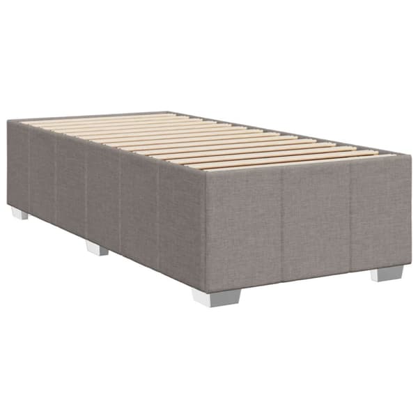 Ramsäng med madrass taupe 80x200 cm tyg