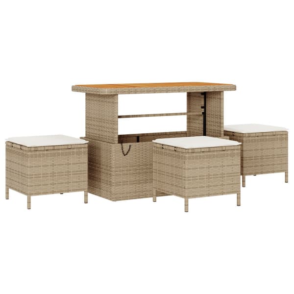 Trädgårdsoffset med kudde 9 pcs Beige och gräddfärgad