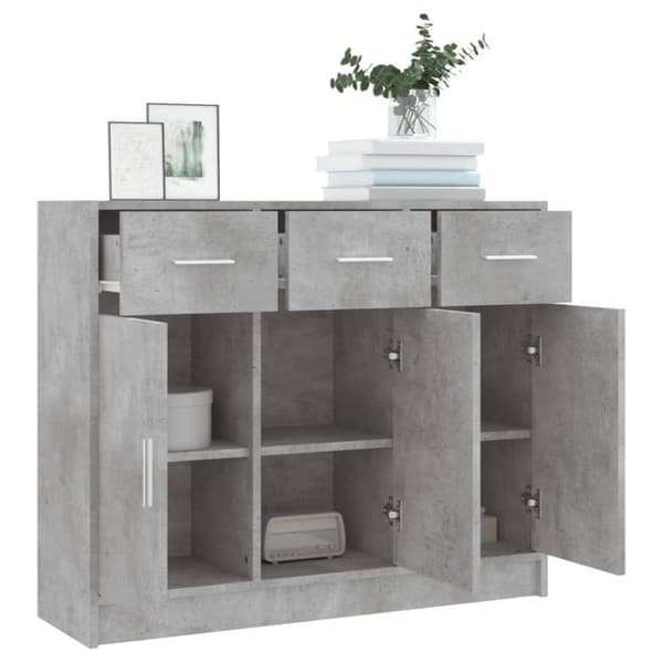 Skänk betonggrå 91x28x75 cm konstruerat trä