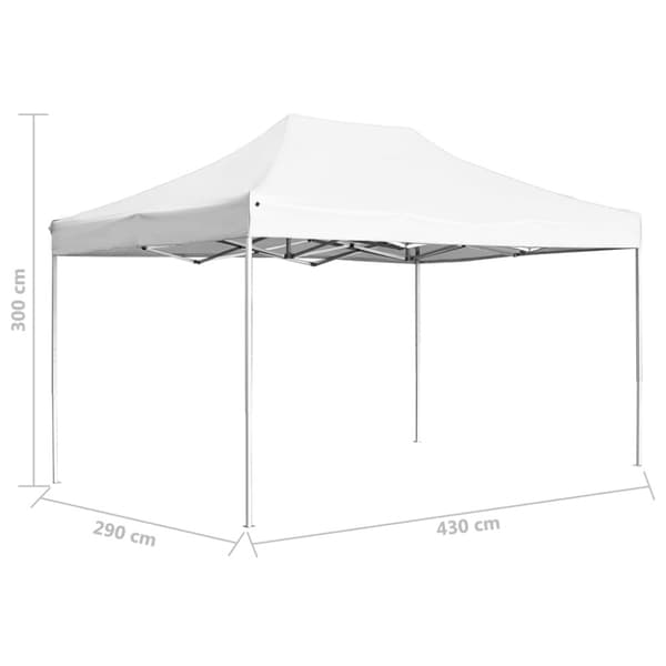 Hopfällbart partytält aluminium 4,5x3 m vit