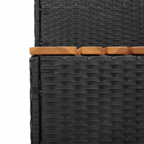 Badtunna Step Black 50x50x50,5 cm konstrotting och solid akacia