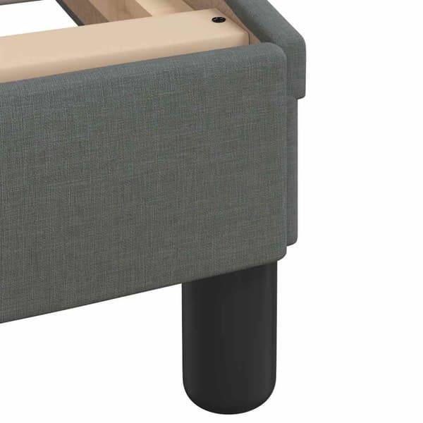 Bed Frame without Mattress "Hanko" Dark Grey 140x190 cm Fabric