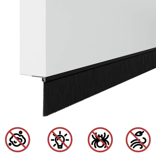 Självhäftande dörrborstlist 2 pcs Svart 100 cm