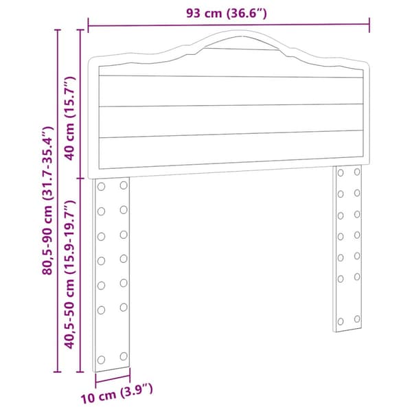 Huvudgavel Artisan Ek 90 cm Konstruerat trä