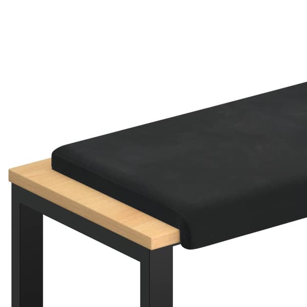 Bänk kudde Sammet (V) Svart Djup 35 cm