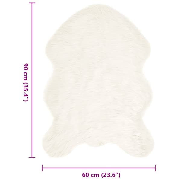 Fuskfäll matta TAFALLA Vit 60 x 90 cm Polyester